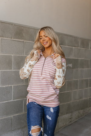 HalfZip Sweatshirt - Rose Over Bros - STB Boutique