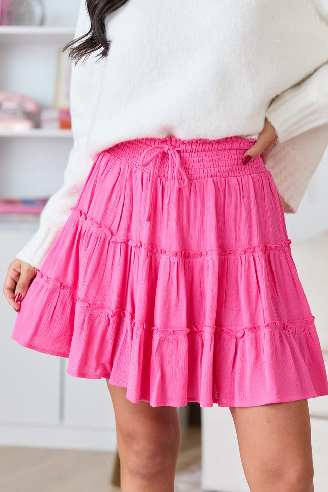 Through The Garden Longer Length Pink Mini Skort - STB Boutique
