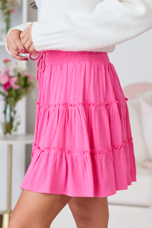 Through The Garden Longer Length Pink Mini Skort - STB Boutique