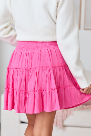 Through The Garden Longer Length Pink Mini Skort - STB Boutique