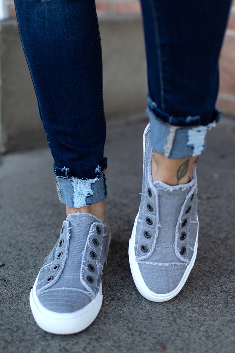 Blowfish Play Lt Gray Hipster Slip On Sneakers - STB Boutique