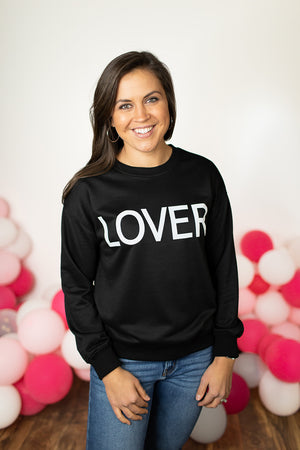 Black LOVER Crewneck Pullover (SM-XL)
