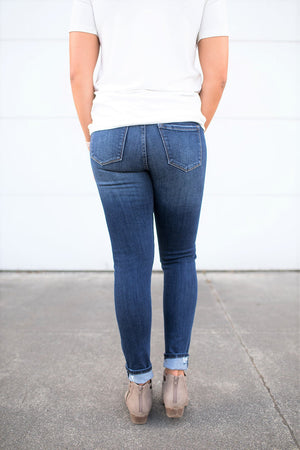 KanCan Twyla Destroyed Mid Rise Skinny Jeans