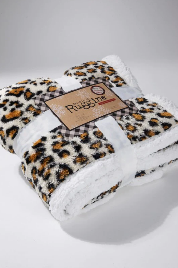 Leopard Print Luxury Sherpa Blanket