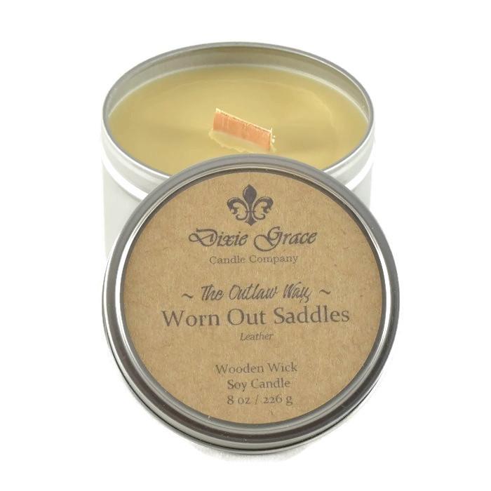 Worn Out Saddles Candle