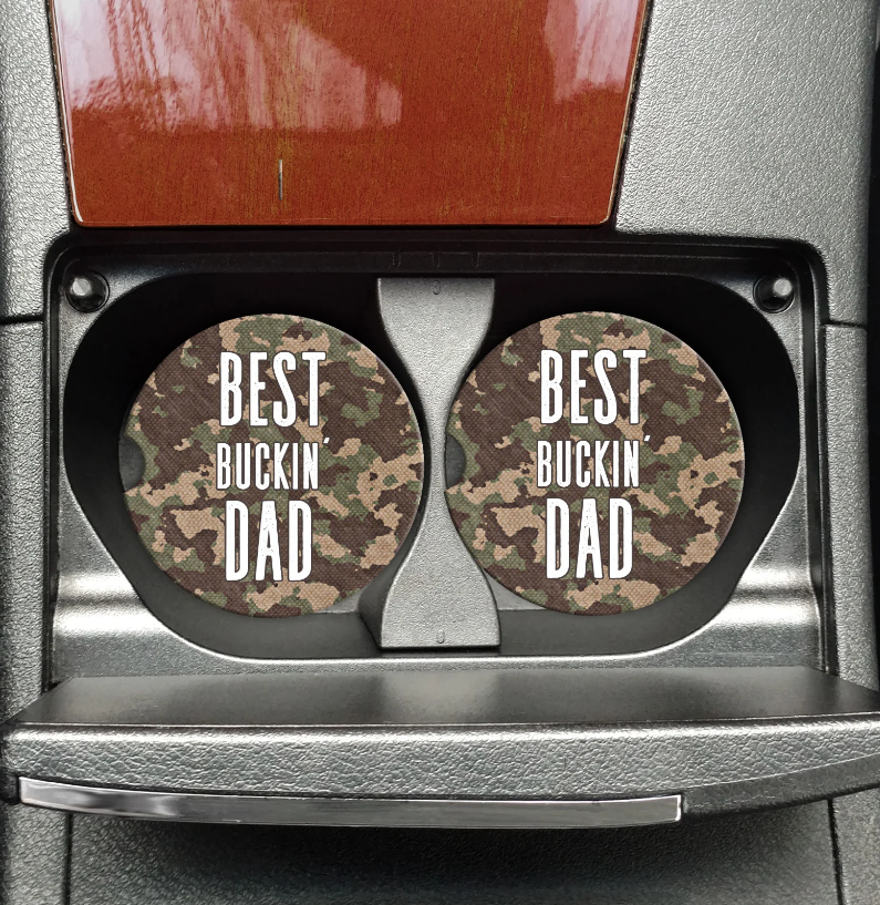 Best Buckin' Dad Car Coasters On The Go