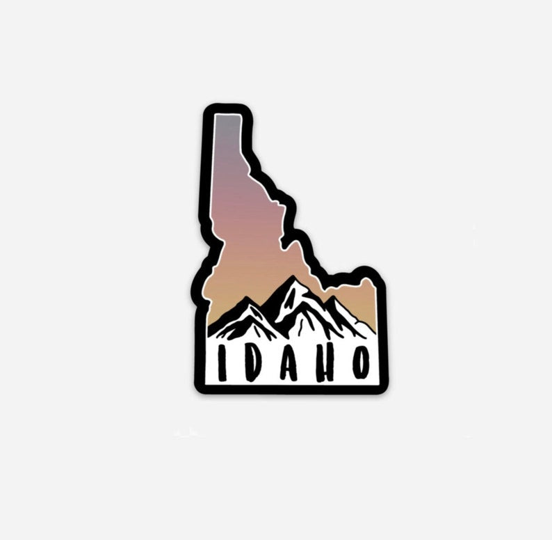 Pink Idaho Mountain Sticker