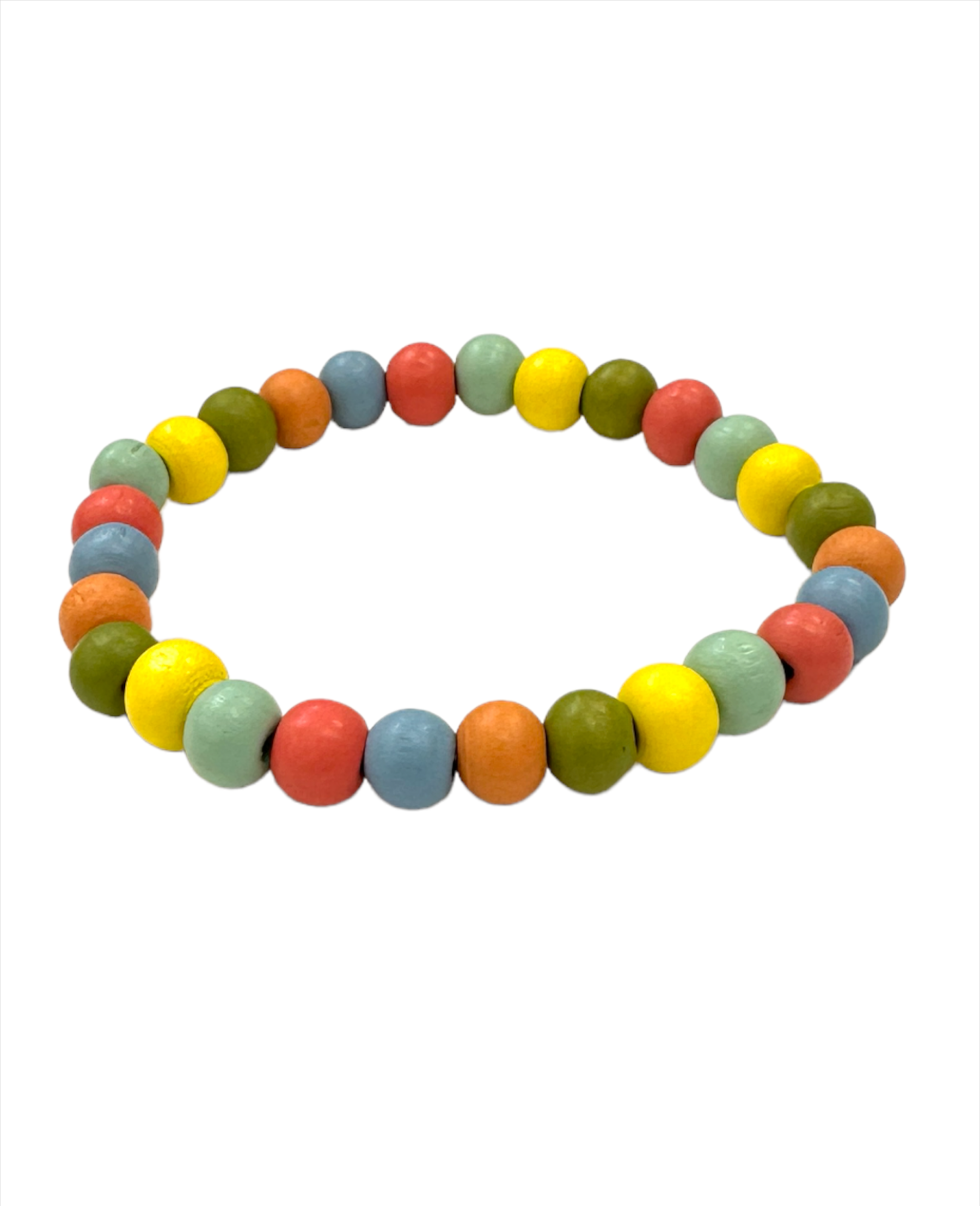 Matte Bright Multicolor Stretch Bead Bracelet