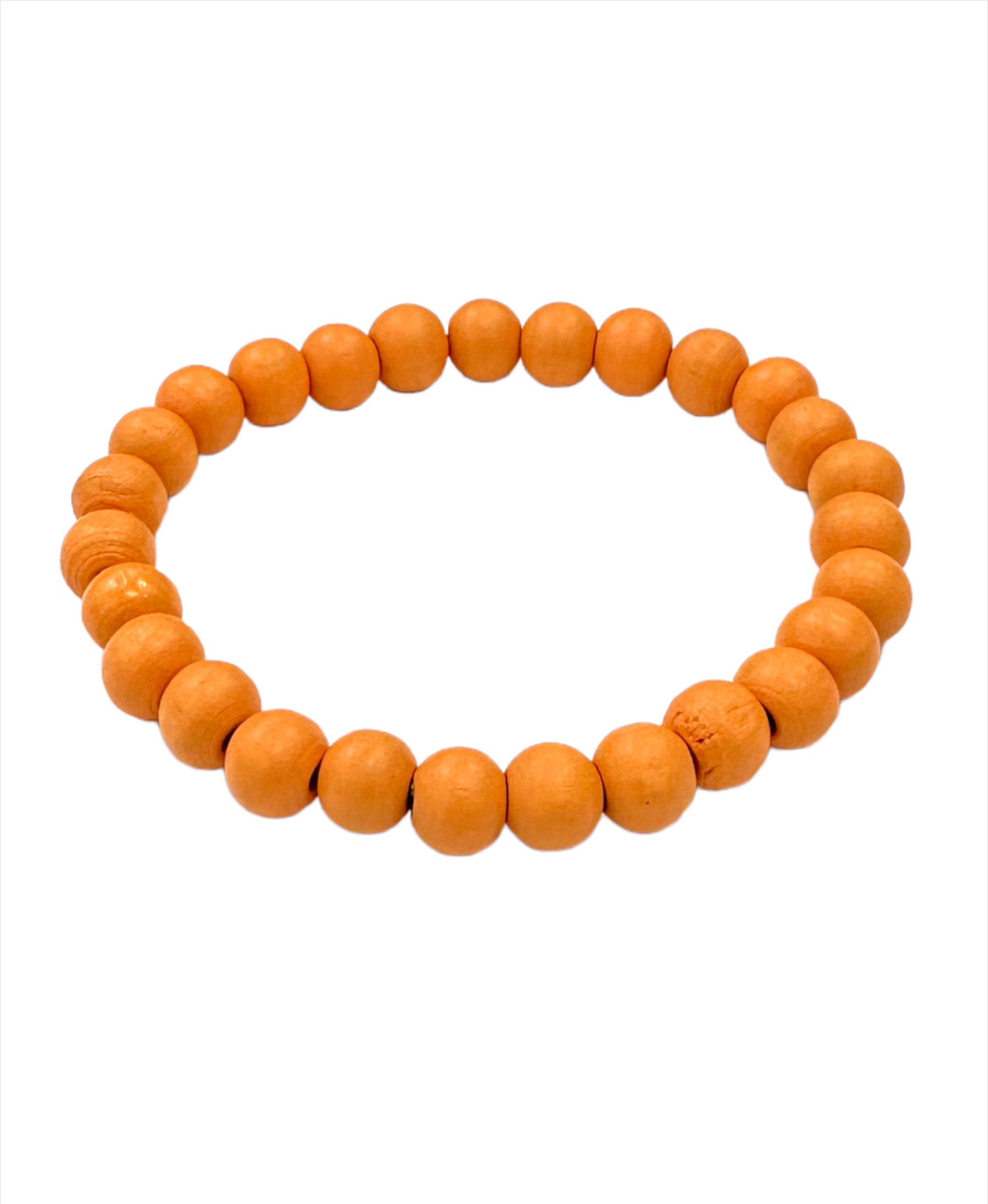Matte Orange Stretch Bead Bracelet