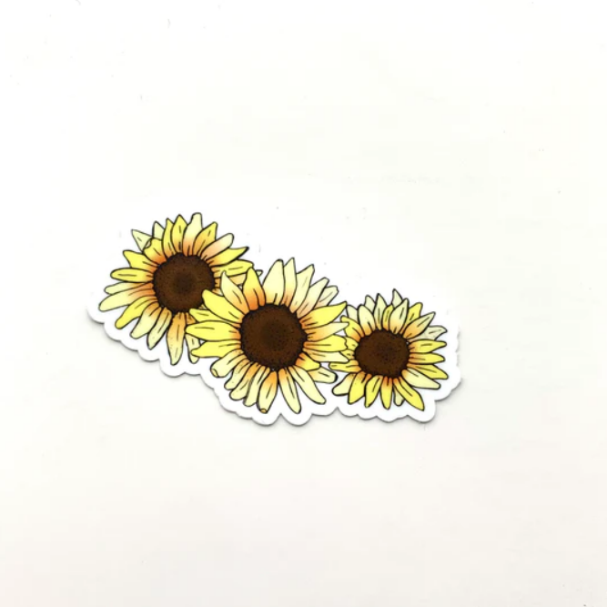 Three Sunflowers Sticker